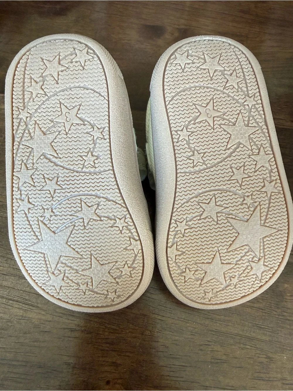 Carter's Cream and Green Toddler Sneakers with Hook-and-Loop